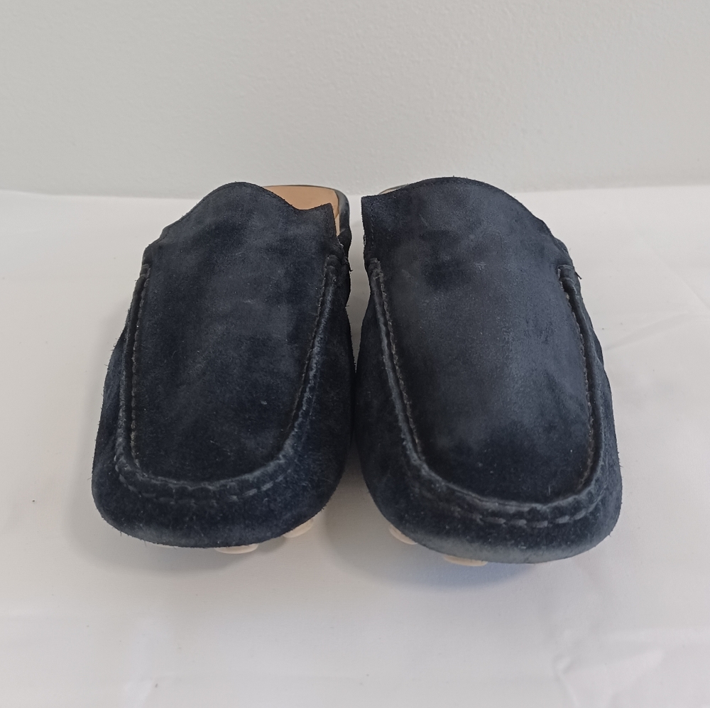 Prego womens suede slip-on black loafers Eu39 made in Italy